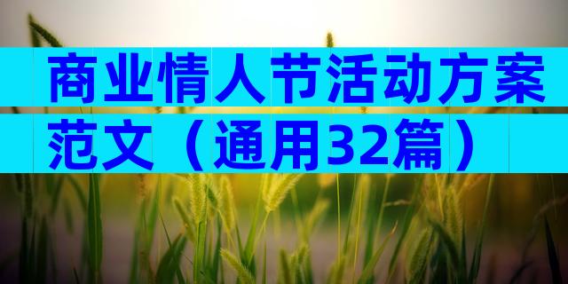 商业情人节活动方案范文（通用32篇）
