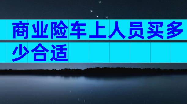 商业险车上人员买多少合适
