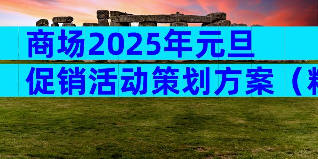 商场2025年元旦促销活动策划方案（精选17篇）
