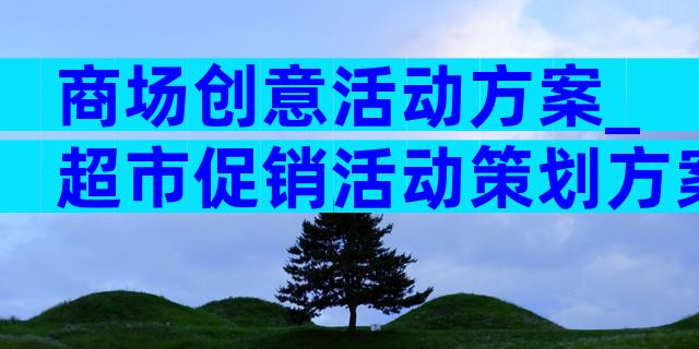 商场创意活动方案_超市促销活动策划方案（精选3篇）