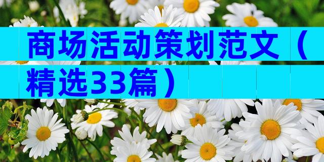 商场活动策划范文（精选33篇）