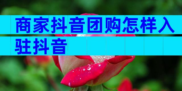 商家抖音团购怎样入驻抖音