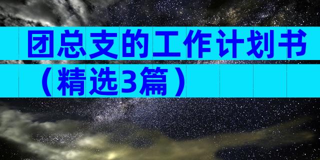 团总支的工作计划书（精选3篇）