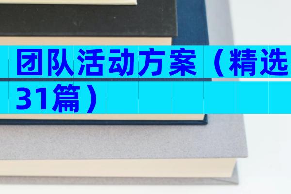 团队活动方案（精选31篇）