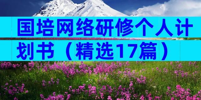 国培网络研修个人计划书（精选17篇）