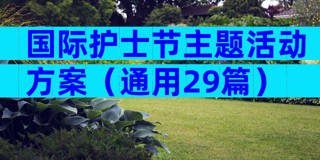 国际护士节主题活动方案（通用29篇）