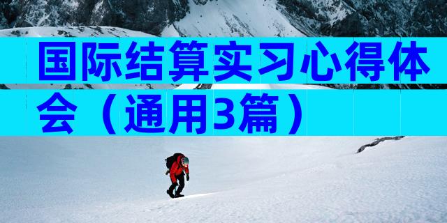 国际结算实习心得体会（通用3篇）
