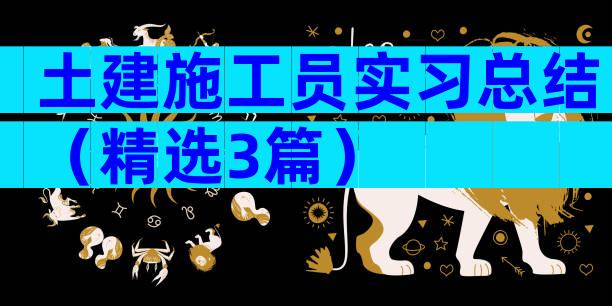 土建施工员实习总结（精选3篇）