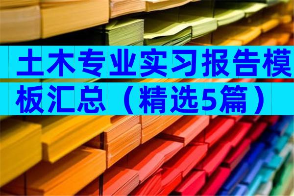 土木专业实习报告模板汇总（精选5篇）