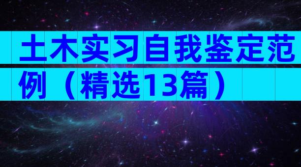 土木实习自我鉴定范例（精选13篇）