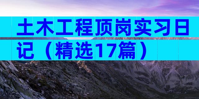 土木工程顶岗实习日记（精选17篇）