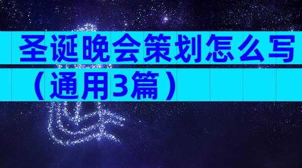 圣诞晚会策划怎么写（通用3篇）