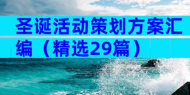 圣诞活动策划方案汇编（精选29篇）