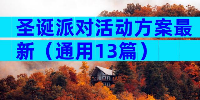 圣诞派对活动方案最新（通用13篇）