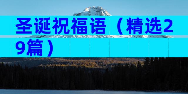 圣诞祝福语（精选29篇）