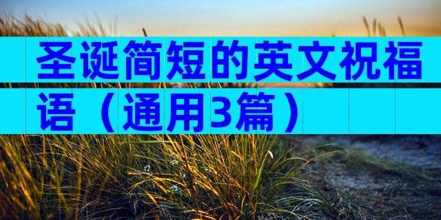 圣诞简短的英文祝福语（通用3篇）