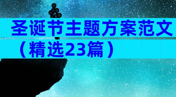 圣诞节主题方案范文（精选23篇）