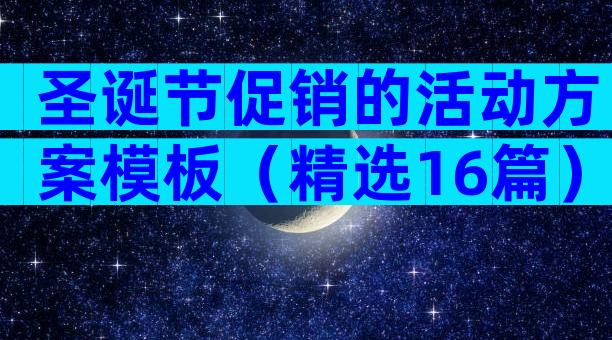 圣诞节促销的活动方案模板（精选16篇）