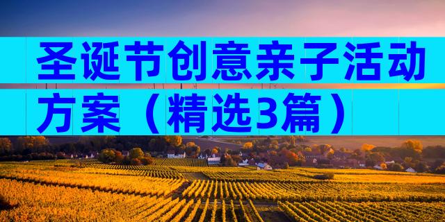 圣诞节创意亲子活动方案（精选3篇）