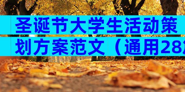 圣诞节大学生活动策划方案范文（通用28篇）