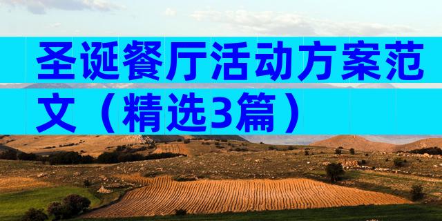 圣诞餐厅活动方案范文（精选3篇）