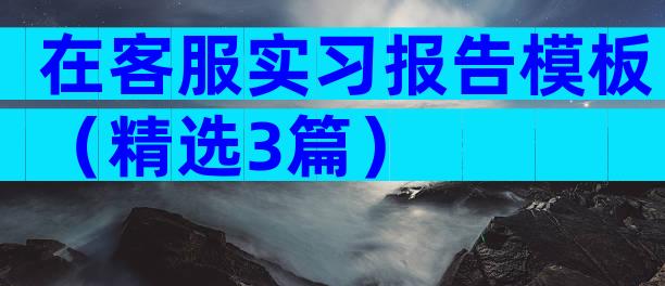 在客服实习报告模板（精选3篇）