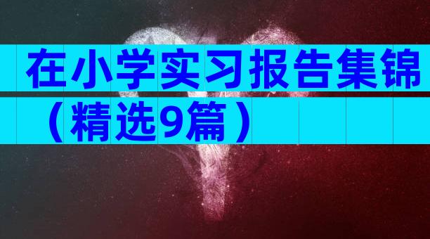在小学实习报告集锦（精选9篇）