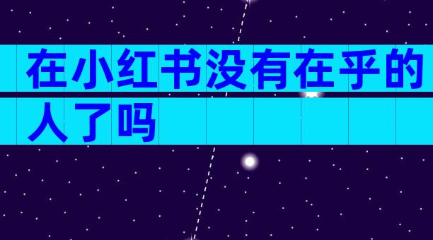 在小红书没有在乎的人了吗