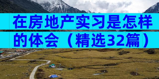 在房地产实习是怎样的体会（精选32篇）
