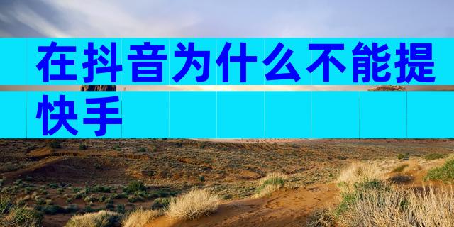 在抖音为什么不能提快手