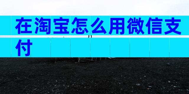 在淘宝怎么用微信支付