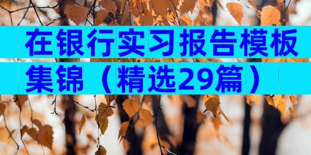 在银行实习报告模板集锦（精选29篇）