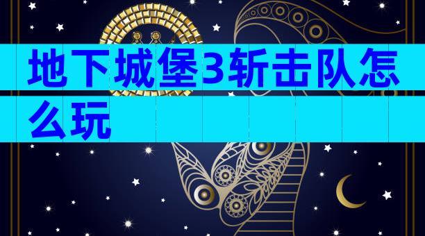 地下城堡3斩击队怎么玩
