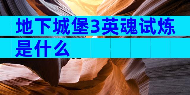 地下城堡3英魂试炼是什么