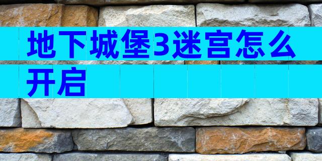 地下城堡3迷宫怎么开启