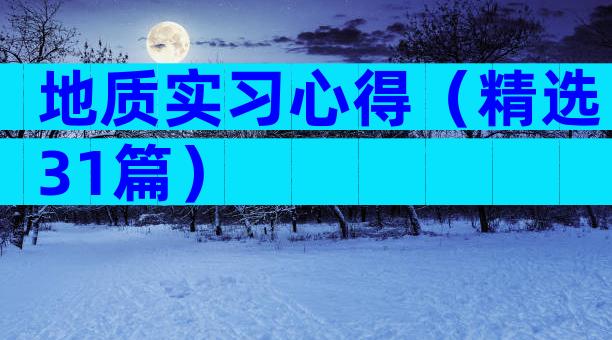 地质实习心得（精选31篇）