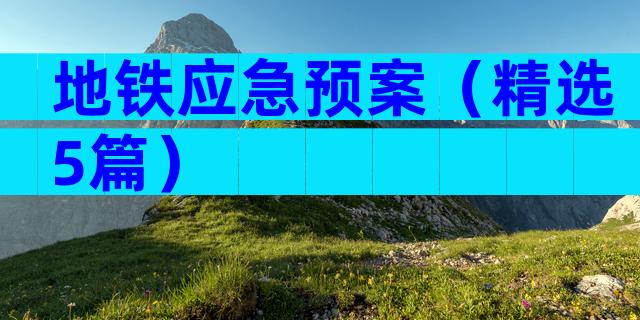 地铁应急预案（精选5篇）