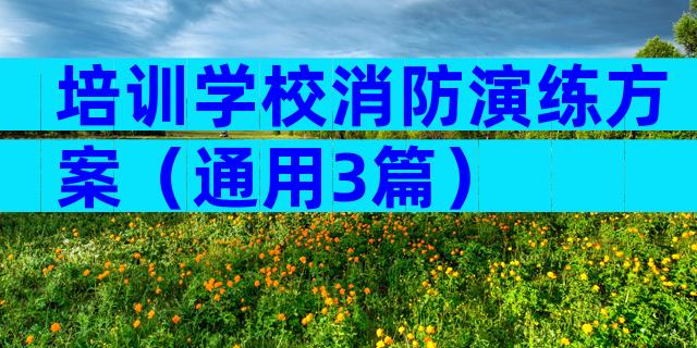 培训学校消防演练方案（通用3篇）