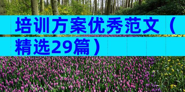 培训方案优秀范文（精选29篇）
