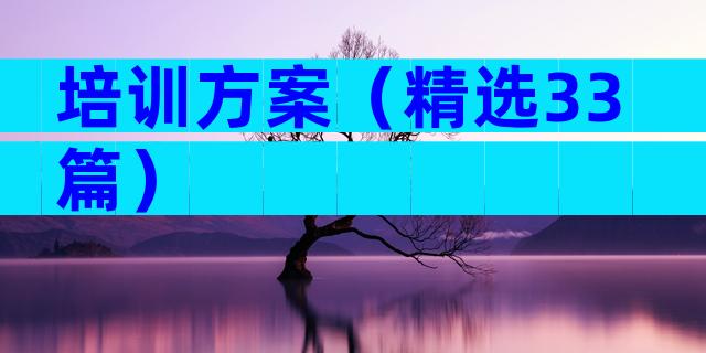 培训方案（精选33篇）