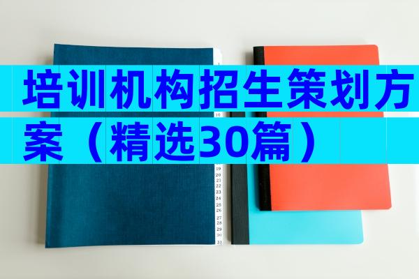 培训机构招生策划方案（精选30篇）