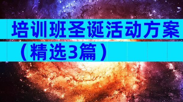 培训班圣诞活动方案（精选3篇）