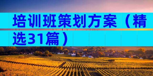 培训班策划方案（精选31篇）