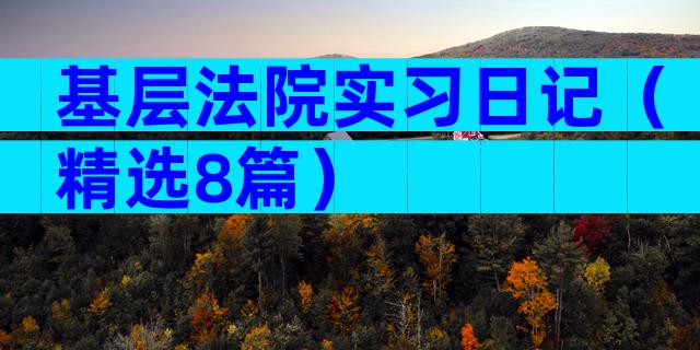 基层法院实习日记（精选8篇）