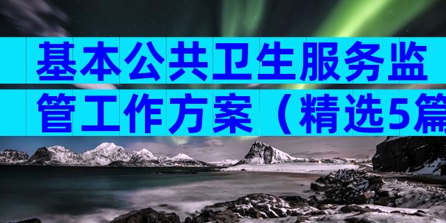 基本公共卫生服务监管工作方案（精选5篇）