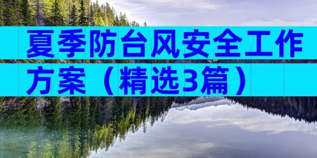 夏季防台风安全工作方案（精选3篇）