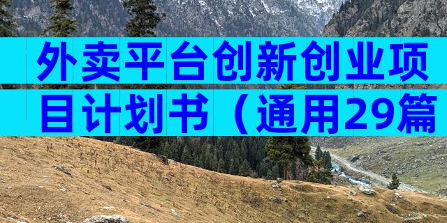 外卖平台创新创业项目计划书（通用29篇）