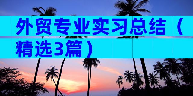 外贸专业实习总结（精选3篇）