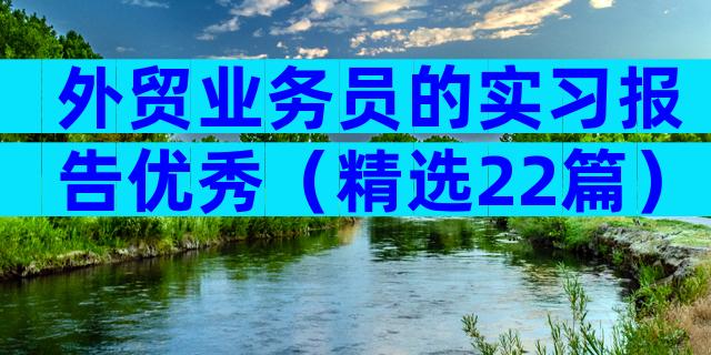 外贸业务员的实习报告优秀（精选22篇）