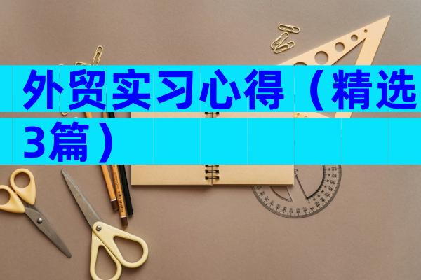 外贸实习心得（精选3篇）